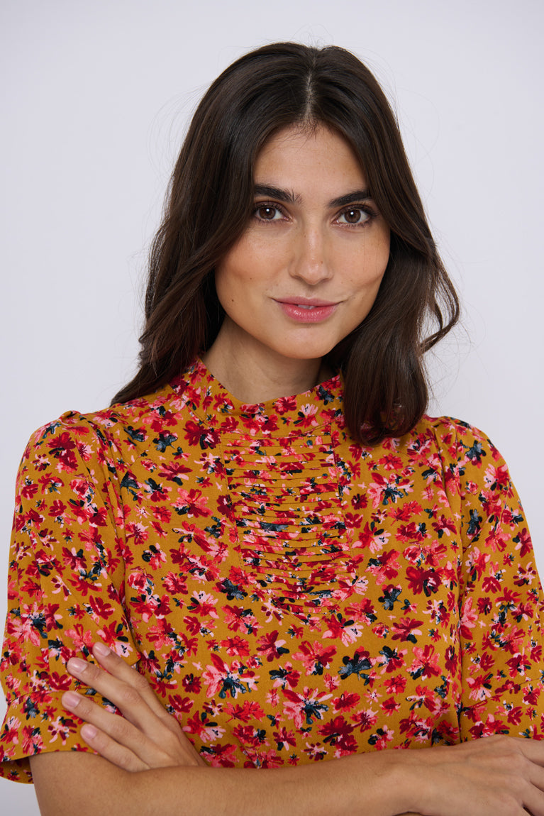 Tolsing Tie Vendeskjorte / Yellow Flowers