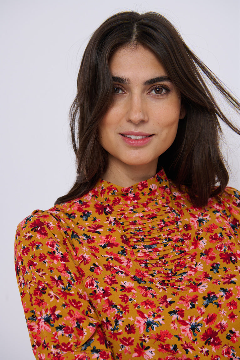 Tolsing Tie Vendeskjorte / Yellow Flowers