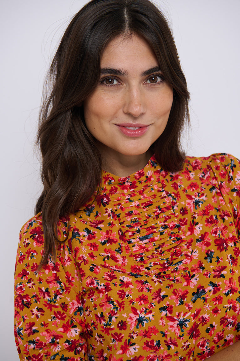 Tolsing Tie Vendeskjorte / Yellow Flowers