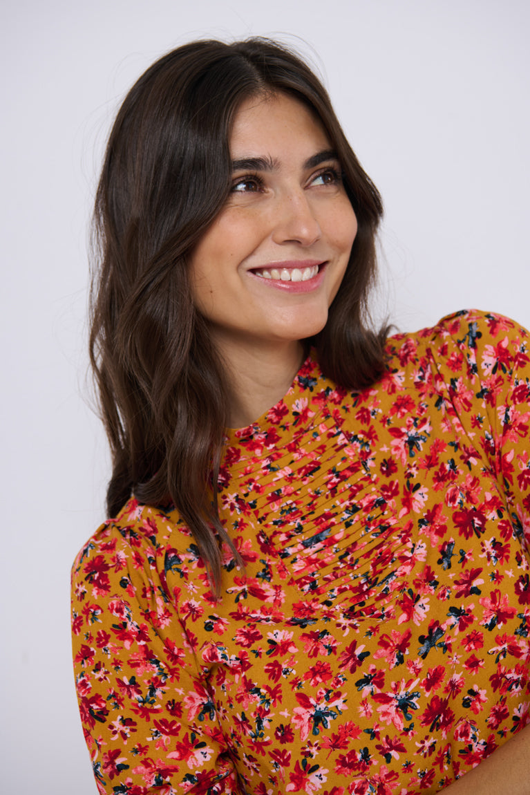 Tolsing Tie Vendeskjorte / Yellow Flowers