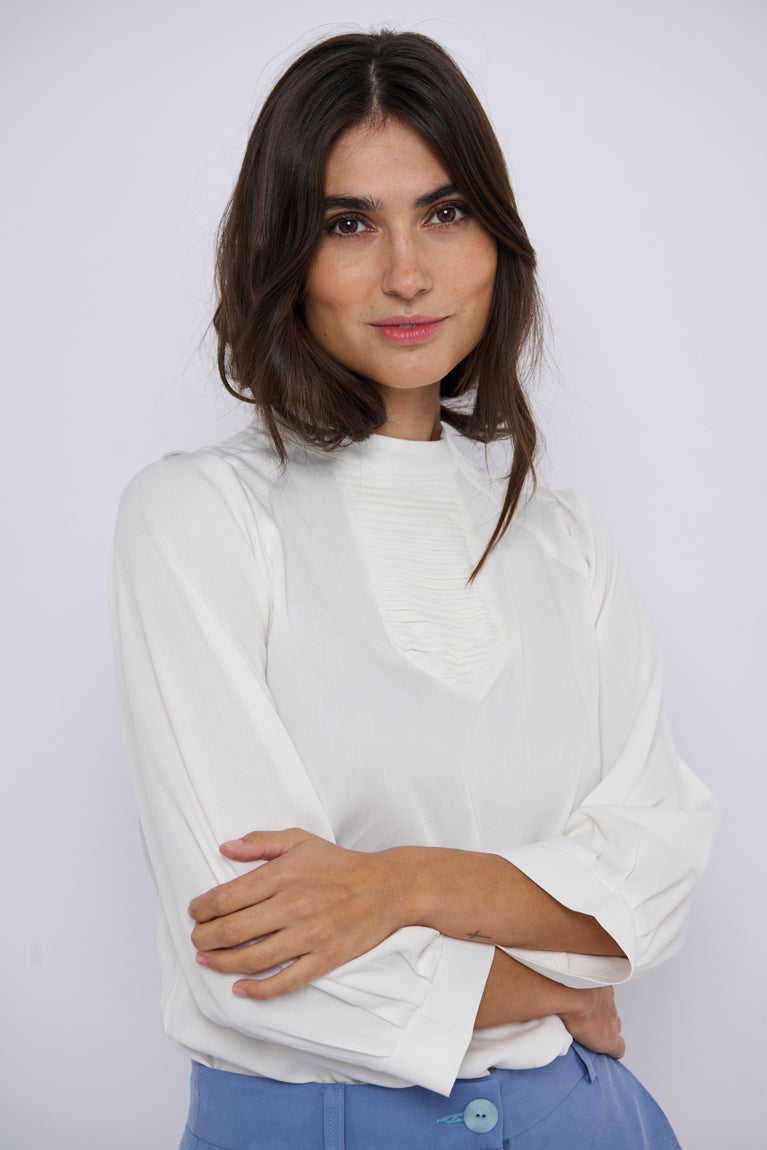 Tolsing Tine Vendeskjorte / White