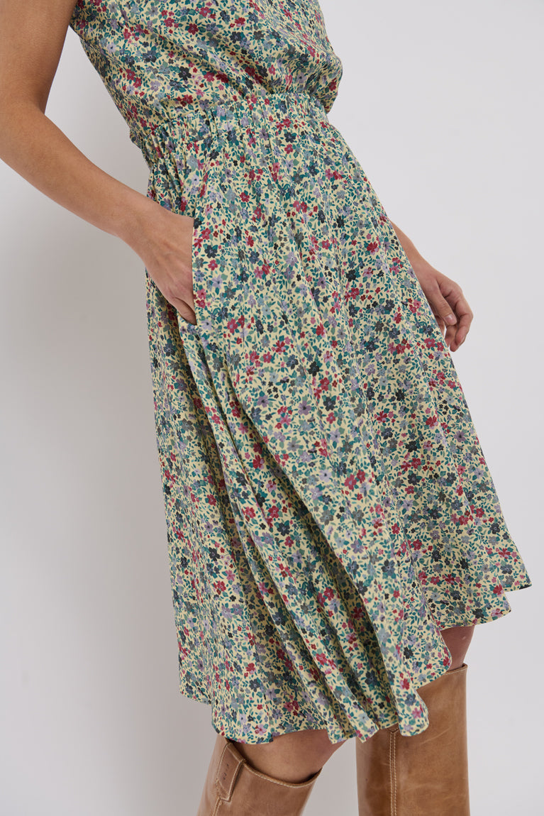 Tolsing Carol Skirt / Petroleum Flowers