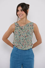 Tolsing Vienna Top / Petroleum Flowers