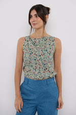 Tolsing Vienna Top / Petroleum Flowers