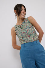 Tolsing Vienna Top / Petroleum Flowers