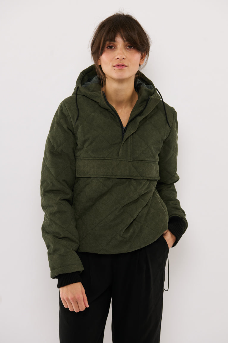 Tolsing Anorak / Dusty Green Velvet ( Water Resistant)