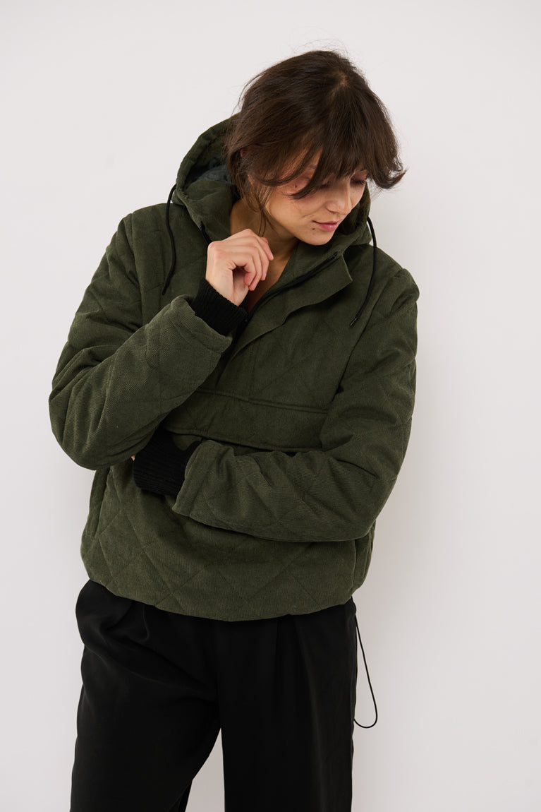 Tolsing Anorak / Dusty Green Velvet ( Water Resistant)