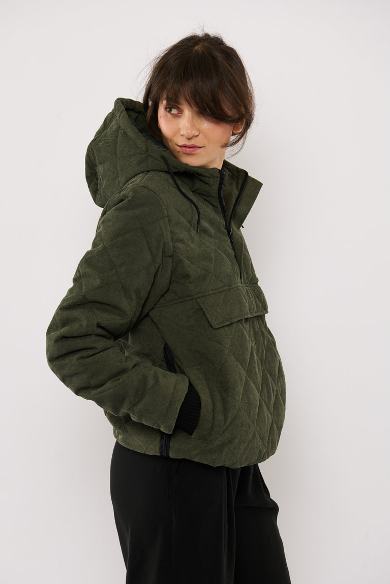 Tolsing Anorak / Dusty Green Velvet ( Water Resistant)