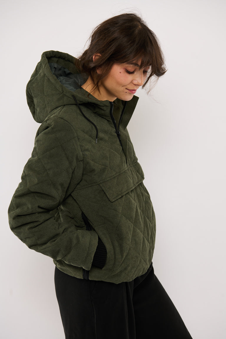 Tolsing Anorak / Dusty Green Velvet ( Water Resistant)