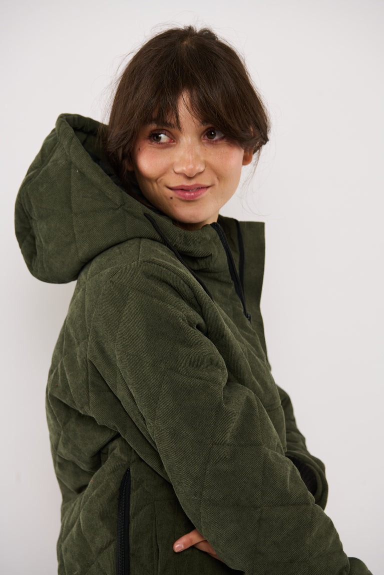 Tolsing Anorak / Dusty Green Velvet ( Water Resistant)