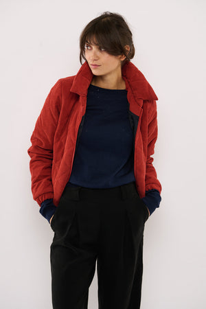 Tolsing Thilde Bomber Jacket / Dusty Red velvet ( Water Resistant)