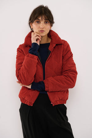 Tolsing Thilde Bomber Jacket / Dusty Red velvet ( Water Resistant)