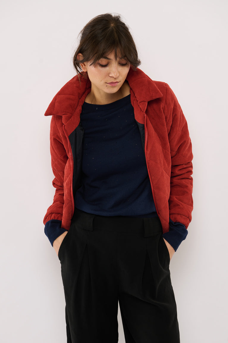 Tolsing Thilde Bomber Jacket / Dusty Red velvet ( Water Resistant)