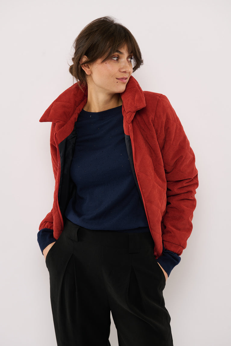 Tolsing Thilde Bomber Jacket / Dusty Red velvet ( Water Resistant)