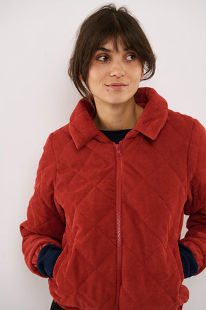 Tolsing Thilde Bomber Jacket / Dusty Red velvet ( Water Resistant)