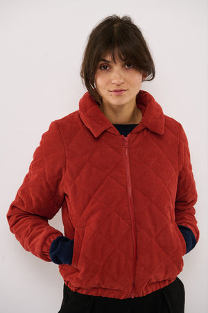 Tolsing Thilde Bomber Jacket / Dusty Red velvet ( Water Resistant)