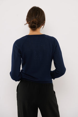 Tolsing Bjørk Strikbluse / Navy