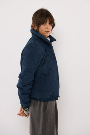 Tolsing Thilde Bomber Jacket / Dusty Navy velvet ( Water Resistant)