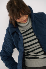 Tolsing Thilde Bomber Jacket / Dusty Navy velvet ( Water Resistant)
