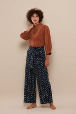 Tolsing Clara Bukser m. bælte / Navy Dots