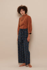 Tolsing Clara Bukser m. bælte / Navy Dots