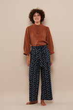 Tolsing Clara Bukser m. bælte / Navy Dots