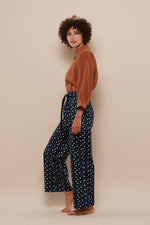 Tolsing Clara Bukser m. bælte / Navy Dots