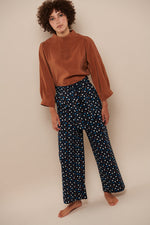 Tolsing Clara Bukser m. bælte / Navy Dots