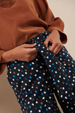 Tolsing Clara Bukser m. bælte / Navy Dots