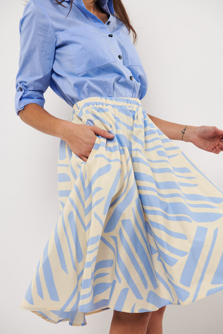 Tolsing Carol Skirt / Light Blue Stripes